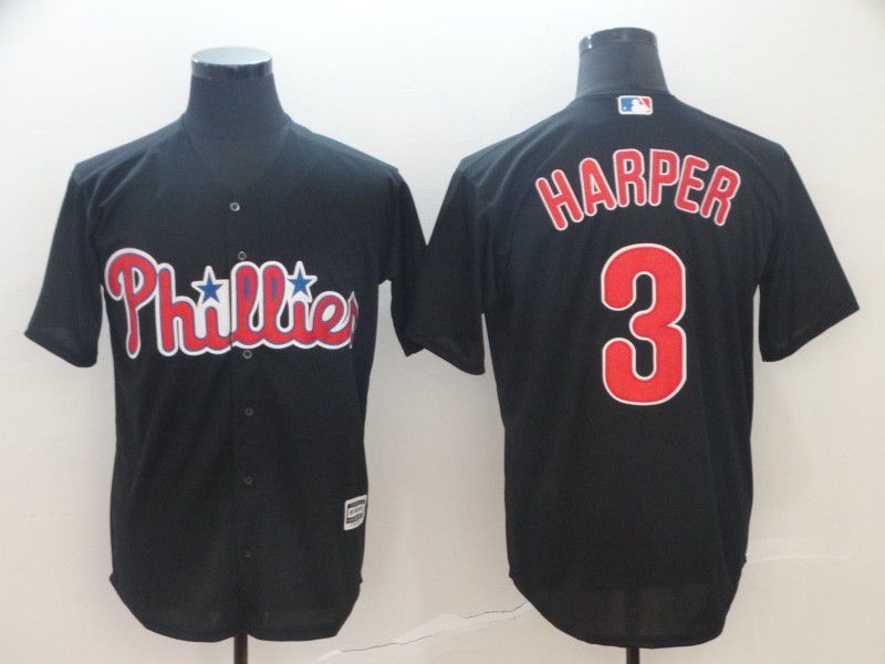 Men Philadelphia Phillies #3 Harper Black Game MLB Jerseys1->san diego padres->MLB Jersey